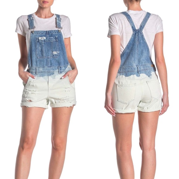 BLANKNYC Denim Bleached Denim Short Overalls